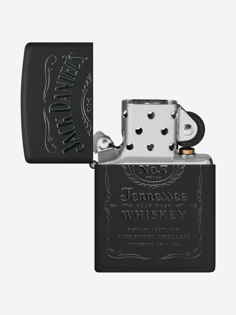 Подарочный набор ZIPPO Jack Daniel's WPL and Pouch Gift Set - Зажигалка бензиновая Zippo Black Matte + Чехол из натуральной кожи