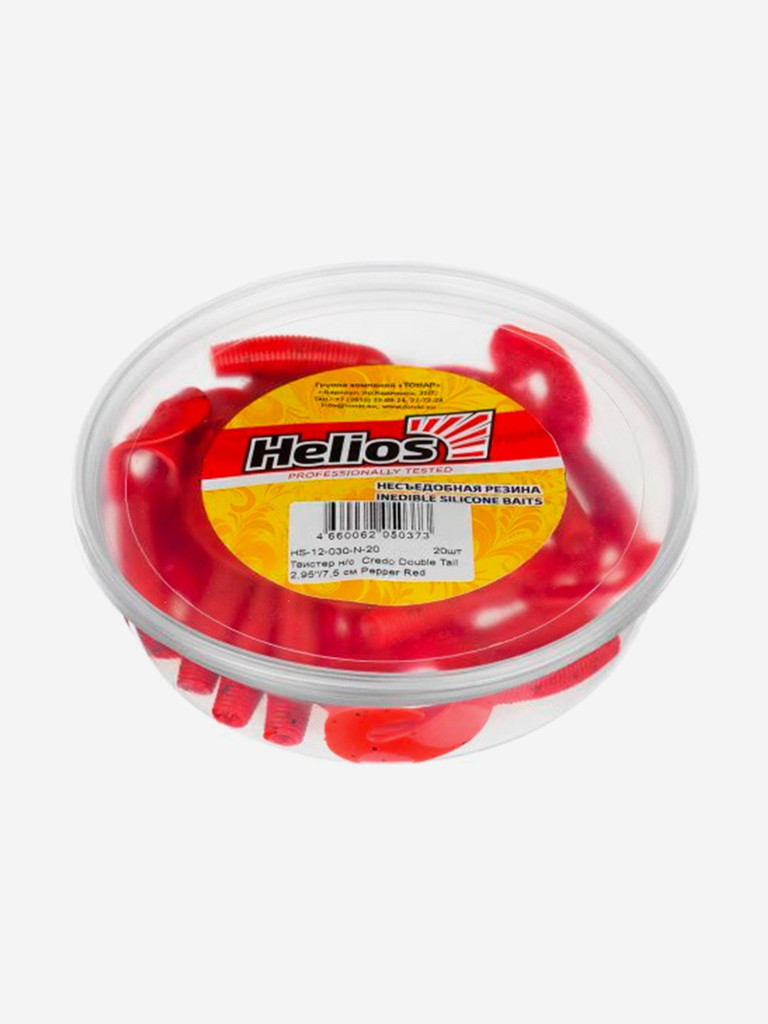 Мягкая приманка Helios Credo Double Tail, 2,95'' / 7,5 см, Pepper Red, 20 шт (HS-12-030-N-20)