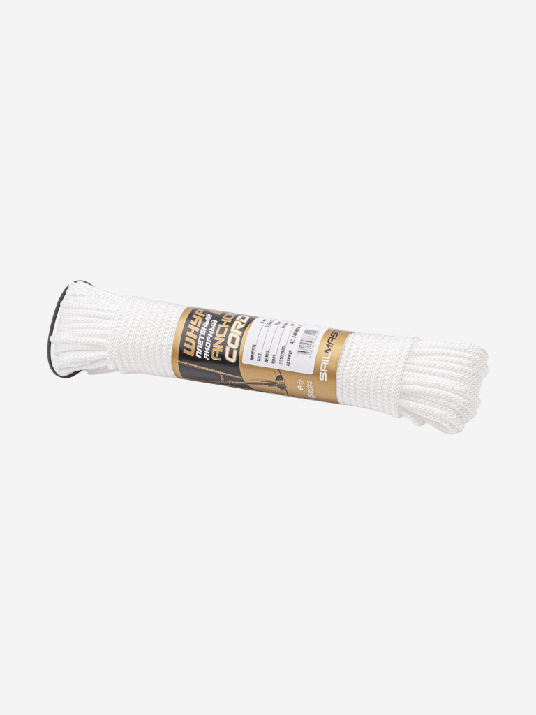 Шнур плетеный якорный Anchor Cord, Петроканат, 6.0 мм/550 кг, 30 м, белый