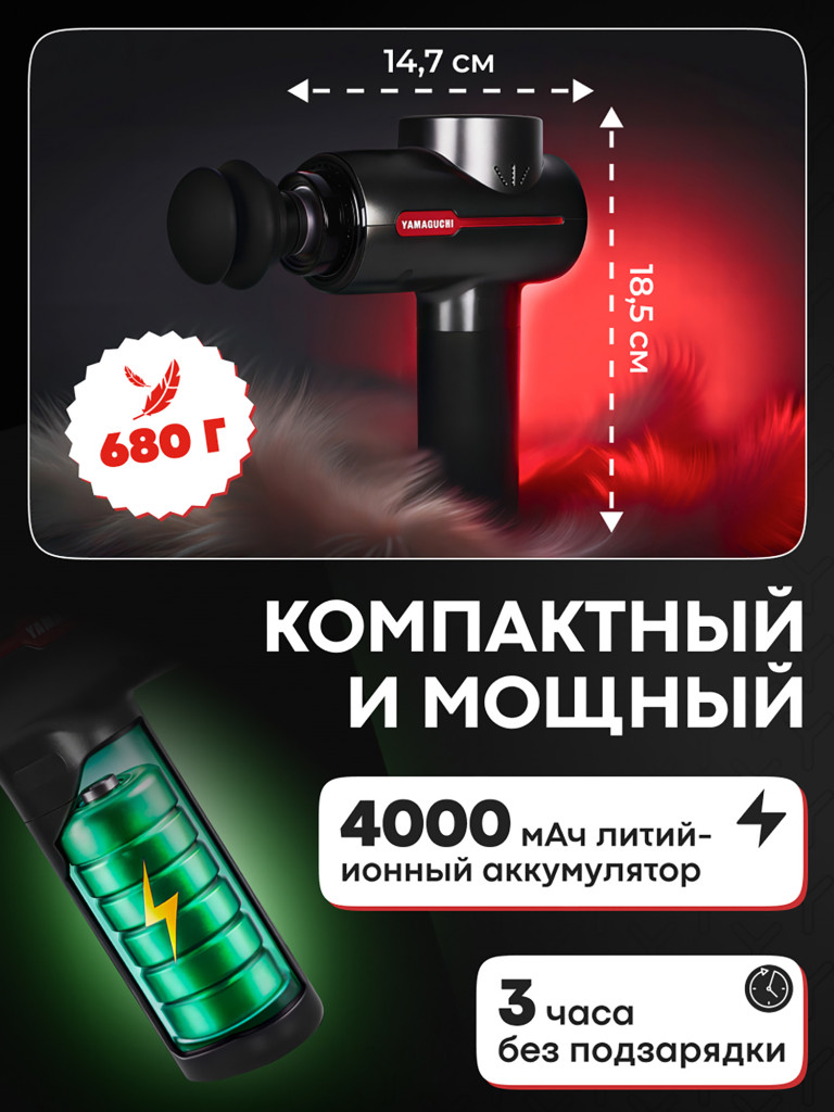 Перкуссионный массажер для тела Therapy Massage Gun