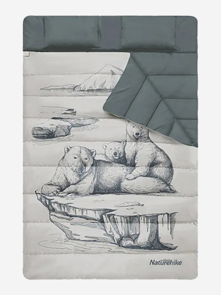 Спальный мешок Naturehike двухместный с подушкой NH21MSD06 Полярный медведь