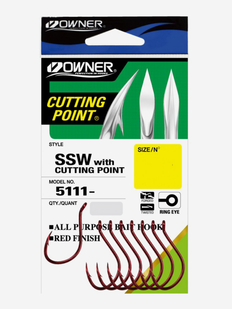 Крючок OWNER Cut SSW red №2/0 8шт