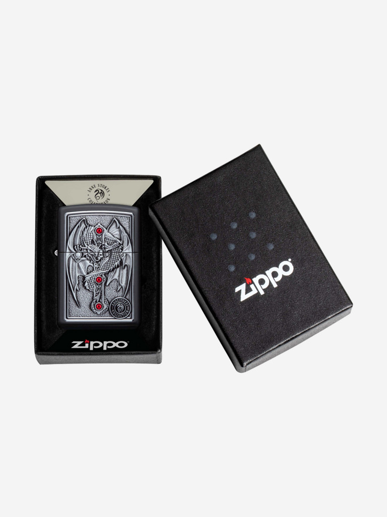 Зажигалка Zippo Winged Dragon Cross Black Matte