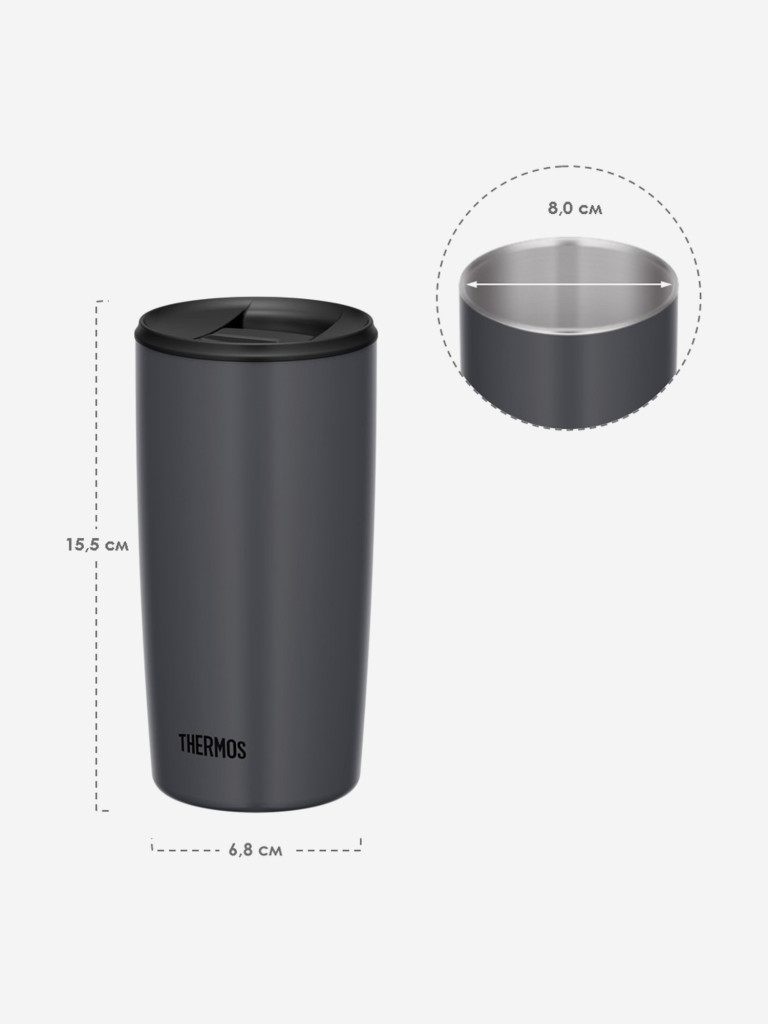 Термокружка для кофе 500 мл THERMOS JDP-501 серая