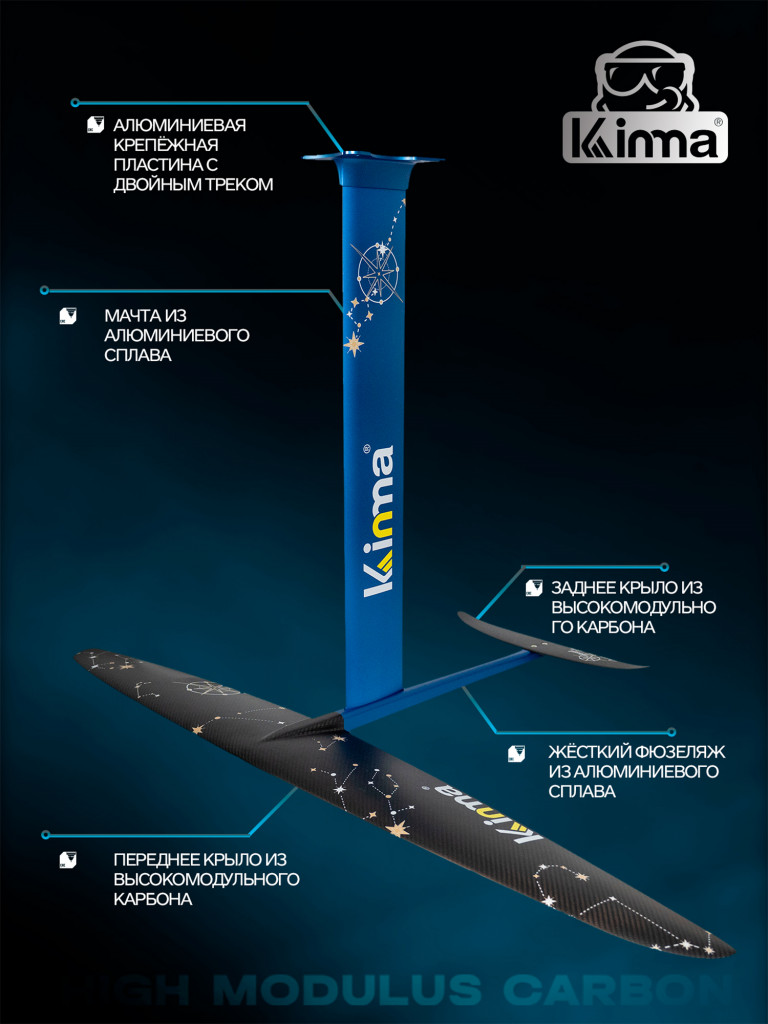 Гидрофойл Kinma K21 для SUP и вингфойла, мачта 82 см