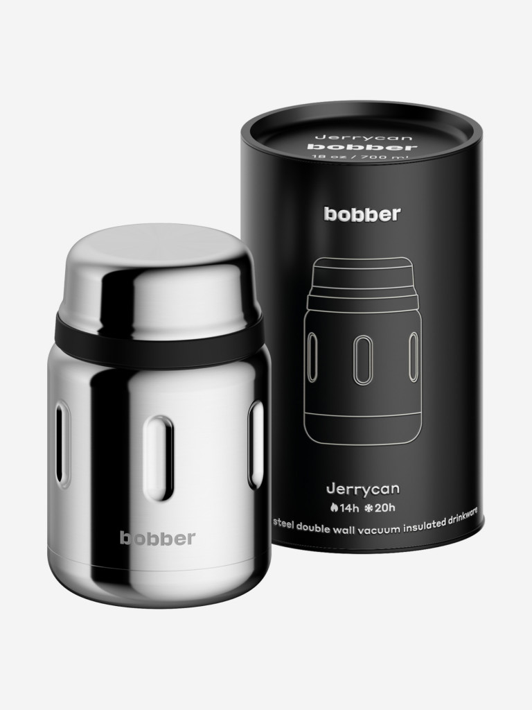 Термос вакуумный для еды BOBBER Jerrycan 700 мл, тепло до 14 часов, зеркальный