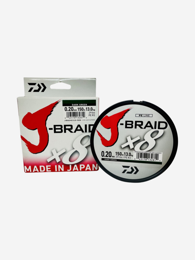 Шнур плетеный Daiwa J-Braid х8 150 м зеленый 0.06 мм