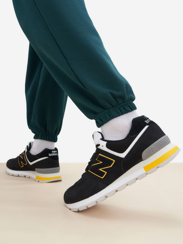 Кроссовки мужские New Balance 574 черный/белый/желтый цвет — купить за 17999 руб., отзывы в интернет-магазине Спортмастер