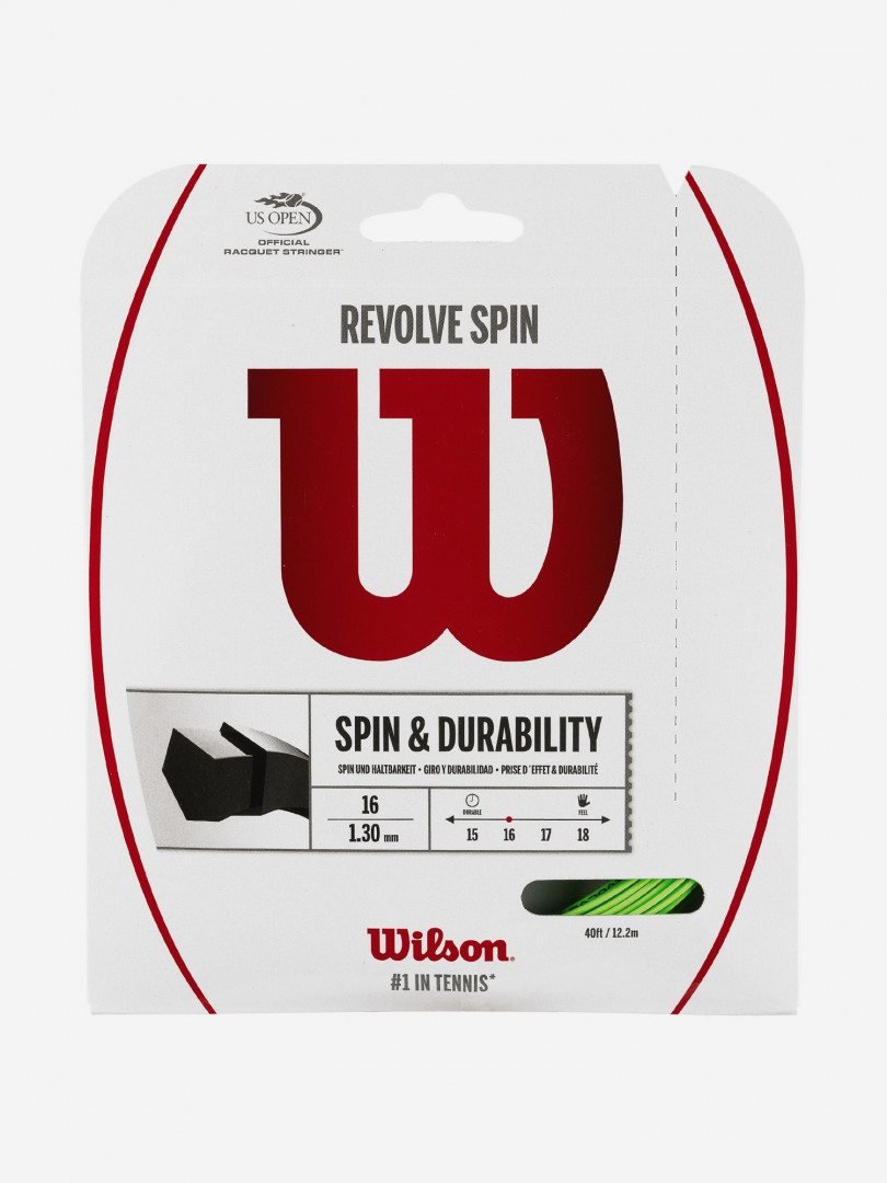 Струна для большого тенниса Wilson Revolve Spin 16 Set Зеленый 1599₽