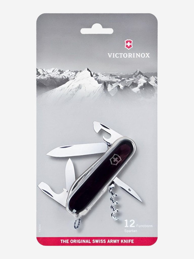 Нож Victorinox Spartan, 91 мм, 12 функций, черный, в блистере