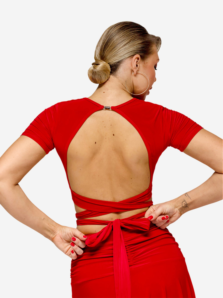 Топ спортивный для бальных танцев SHANTI RED