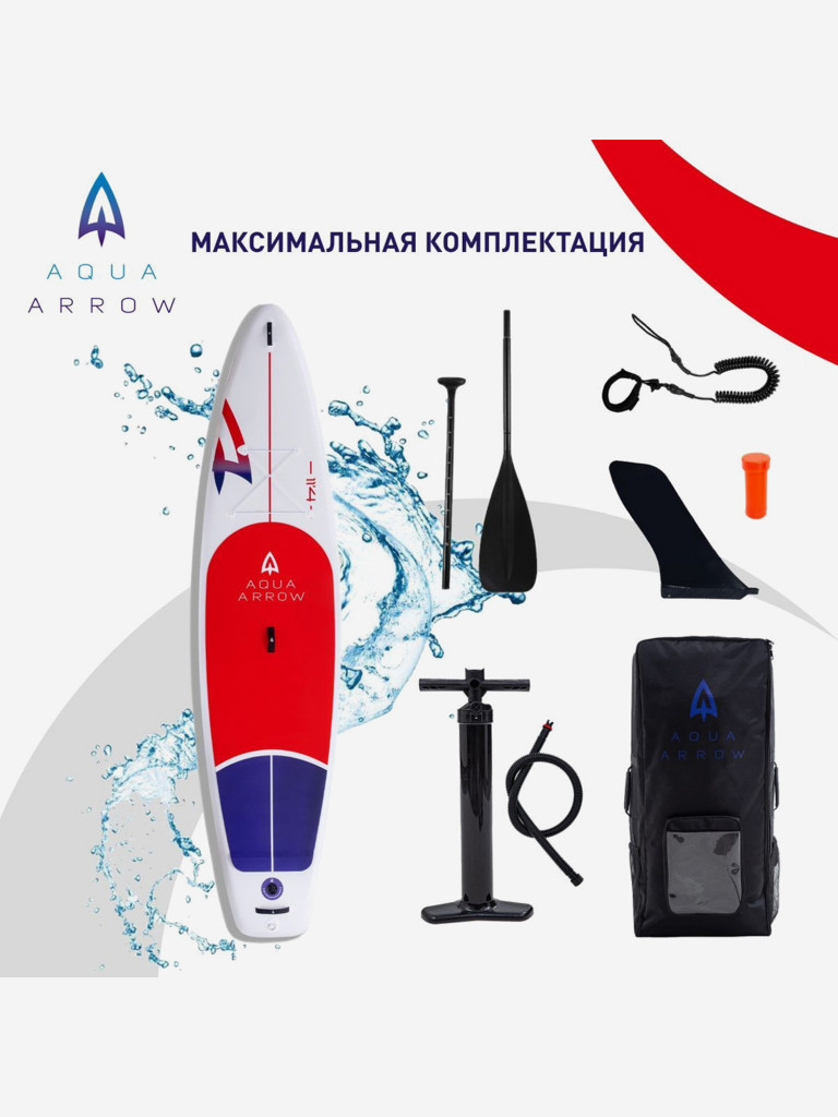 SUP доска надувная Aqua Arrow 11.4 Red, полная комплектация