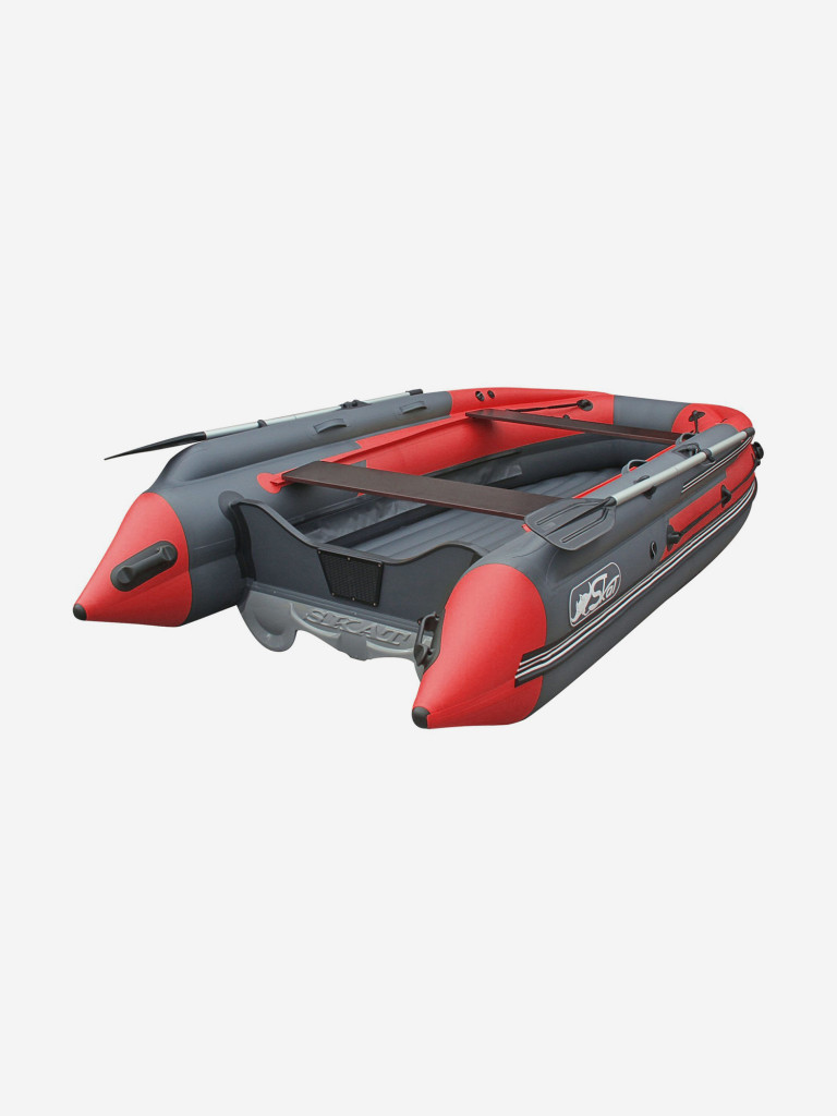 Лодка Reef Skat Triton (Риф Скат Тритон) 370 NDFi с интегрированным фальшбортом, серо-красная