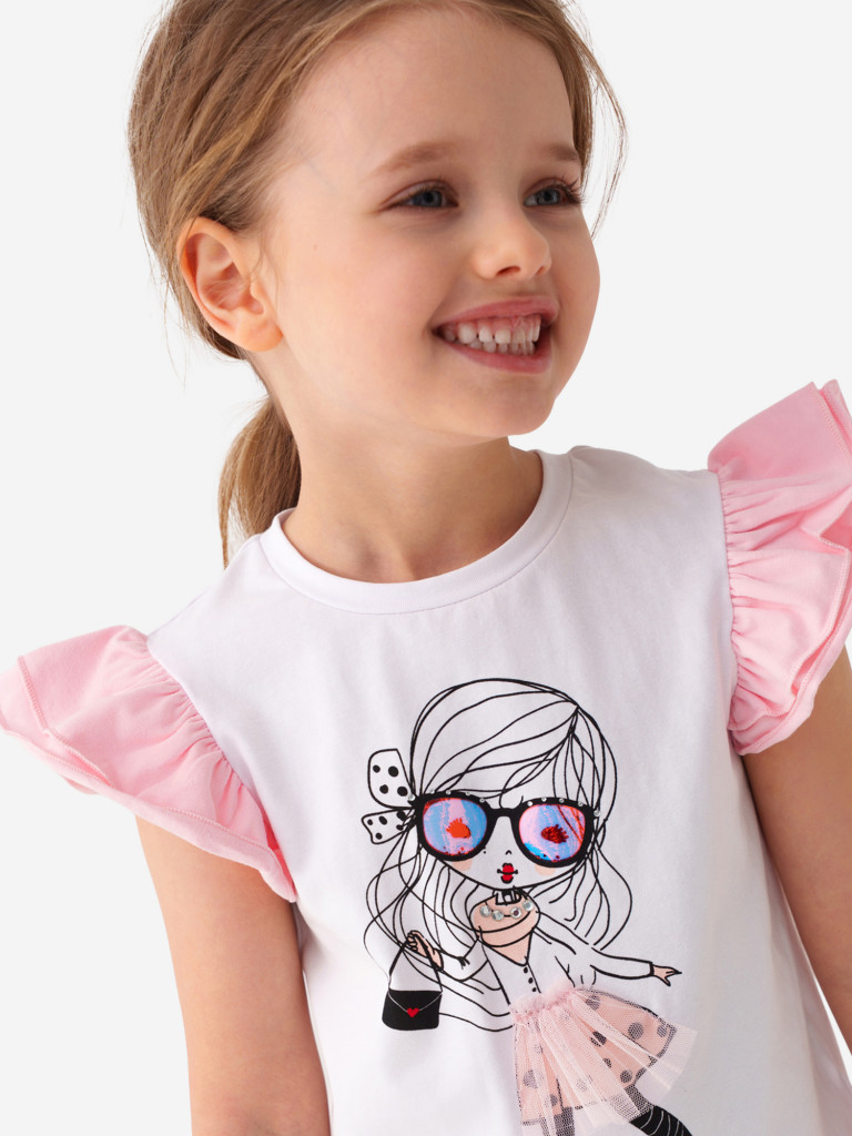 Комплект для девочек: футболка, шорты PlayToday