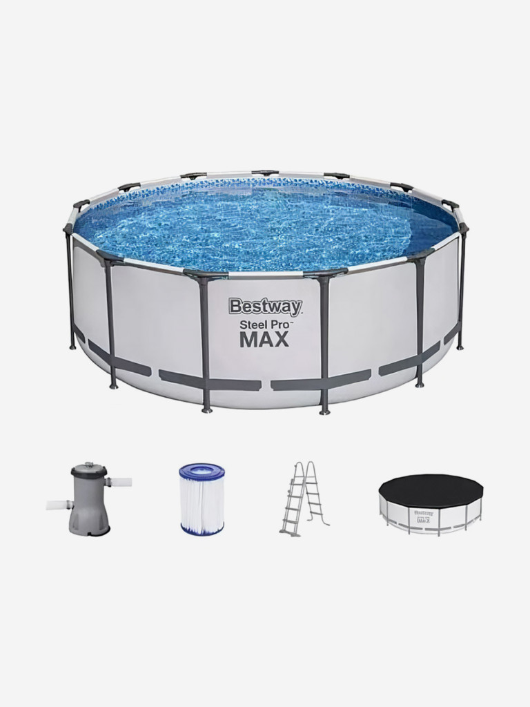 Бассейн Bestway 396 х 122 см Steel Pro Max 5618W каркасный + набор аксессуаров, 12690 л