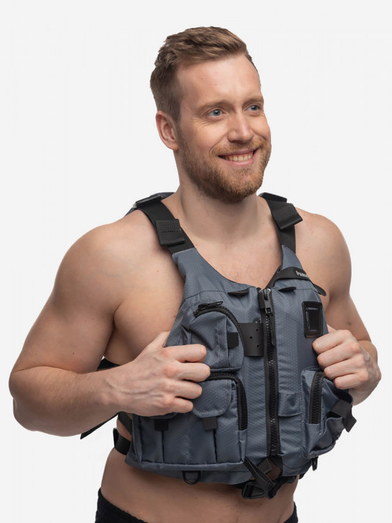 Спасательный жилет для рыбалки на каяке hikeXp Hook Grey