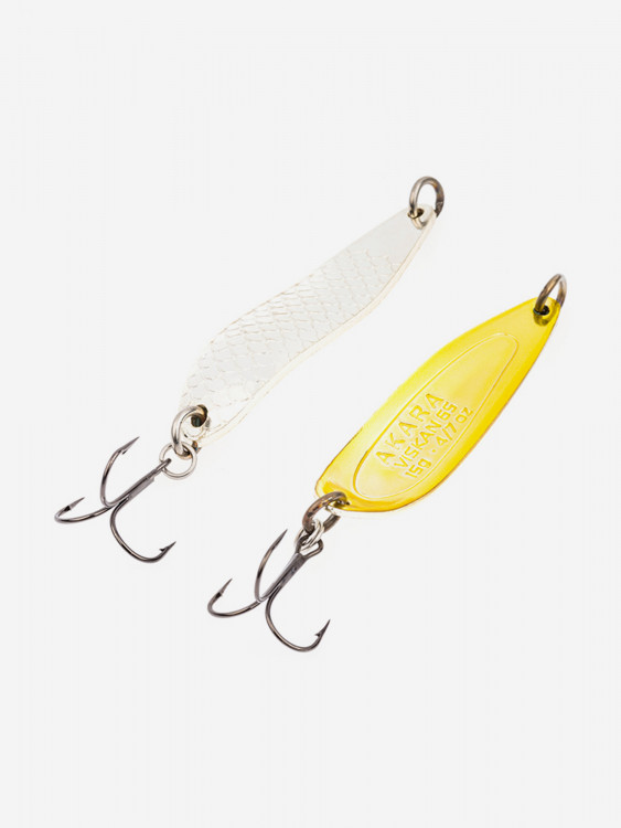 Блесна колеблющаяся Akara Action Series Viskan 80 21 гр. 3/4 oz. Sil/Go