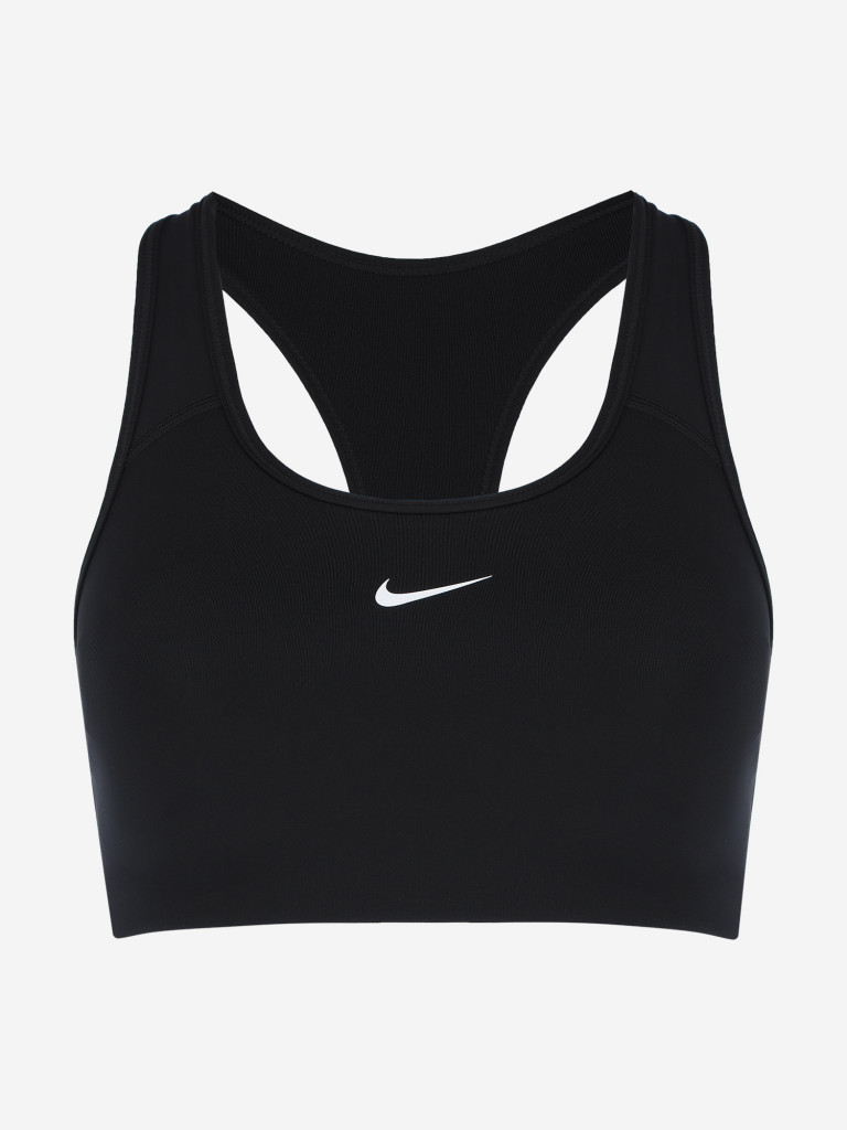 Спортивный топ бра Nike Dri-FIT Swoosh черный цвет — купить за 3219 руб. со  скидкой 30 %, отзывы в интернет-магазине Спортмастер