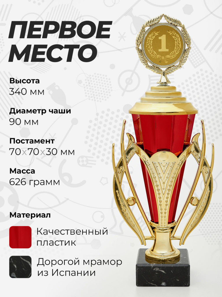 Комплект из трех сразноцветных кубков для награждения