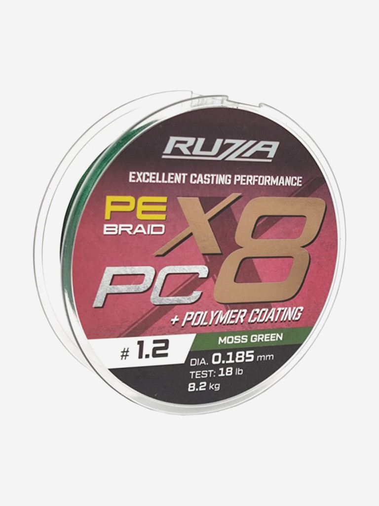 Шнур X8 PC 150м Moss Green 0,185мм 8,2кг/18lb