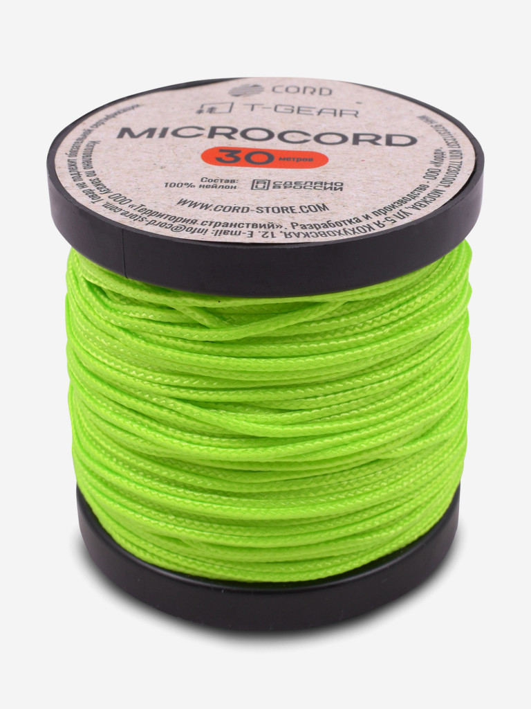 Микрокорд T-Gear x CORD nylon катушка 30м (Neon Green)
