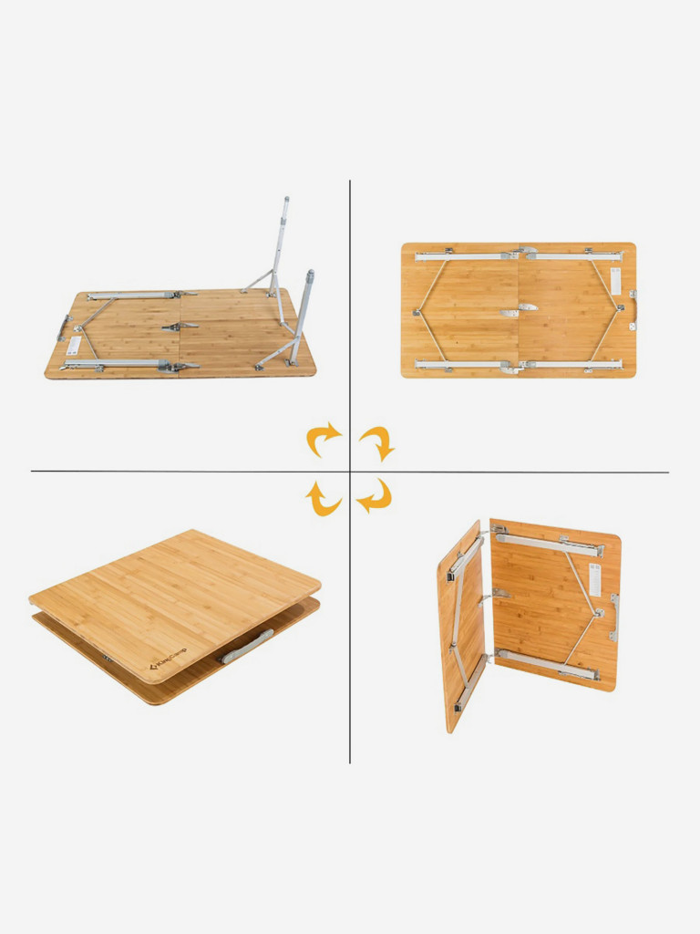 Стол складной 3929 Bamboo Folding table, алюминий, 120Х70Х70 см