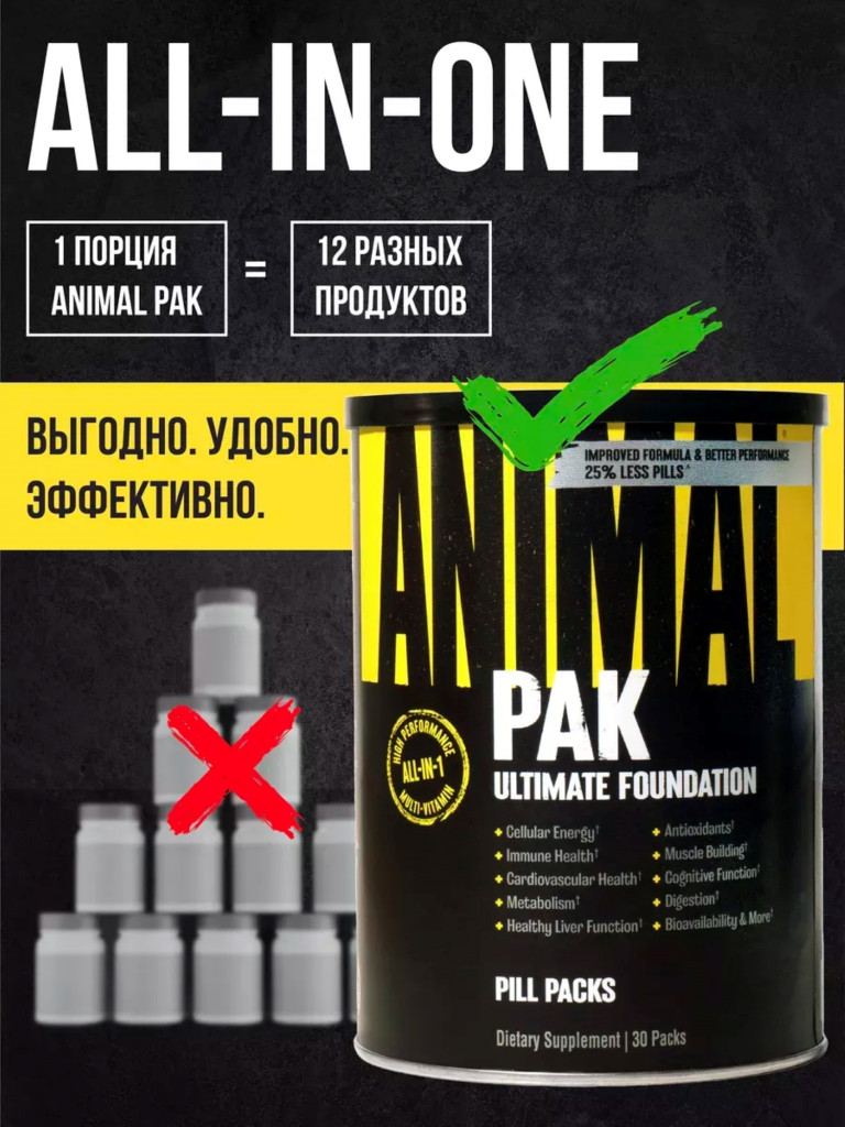 Комплекс витаминов Animal Pak, 30 порций
