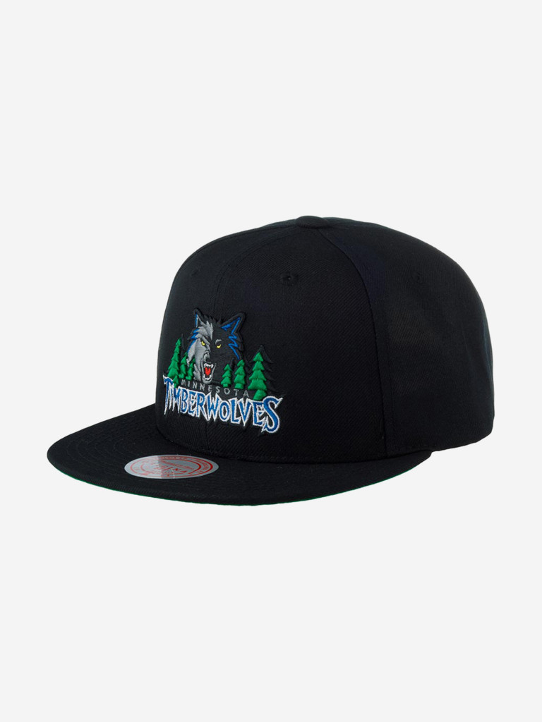 Бейсболка с прямым козырьком MITCHELL NESS 6HSSJS19079-MTIBLCK Minnesota Timberwolves MLB