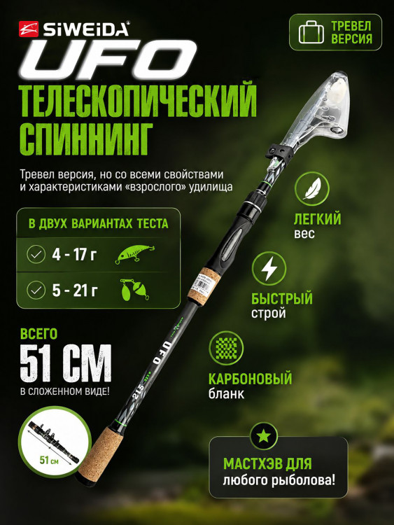 Спиннинг SIWEIDA UFO 2.15 м, 4-17 г