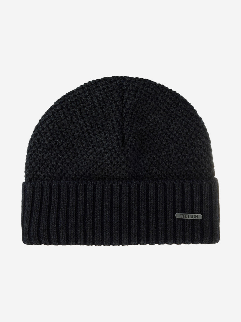 Шапка с отворотом STETSON 8599383 BEANIE MERINO (синий)