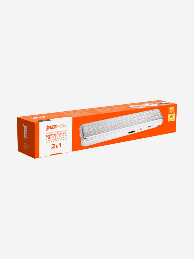 Фонарь JAZZway Accu9-L60-wh , Li-Ion