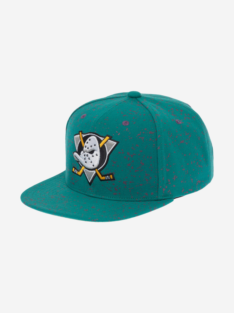 Бейсболка с прямым козырьком MITCHELL NESS HS11477-ADUTEAL Anaheim Ducks NHL (голубой)