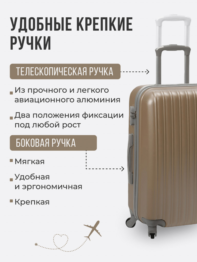 Чемодан Tevin XS ручная кладь пластиковый неубиваемый