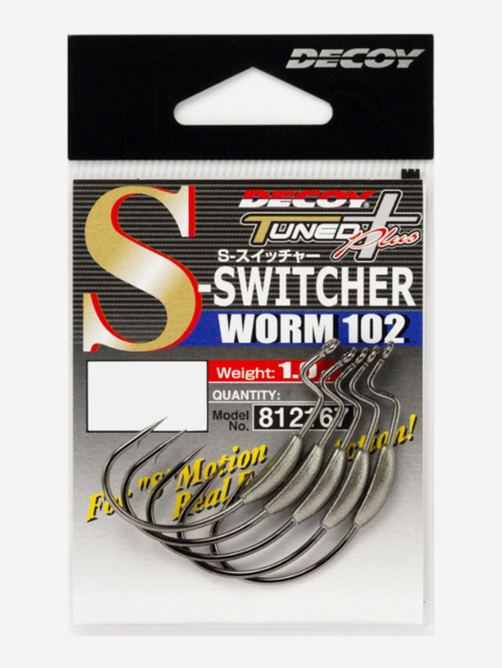 Крючок Decoy подгруженный офсетный Worm 102 S-Switcher #3/0 (в упаковке 5 штук)