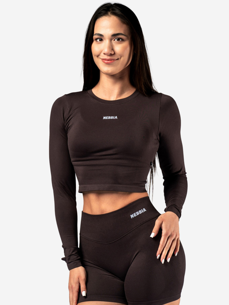 Лонгслив женский NEBBIA Seamless Long-Sleeve Top POWER 892 Dark brown
