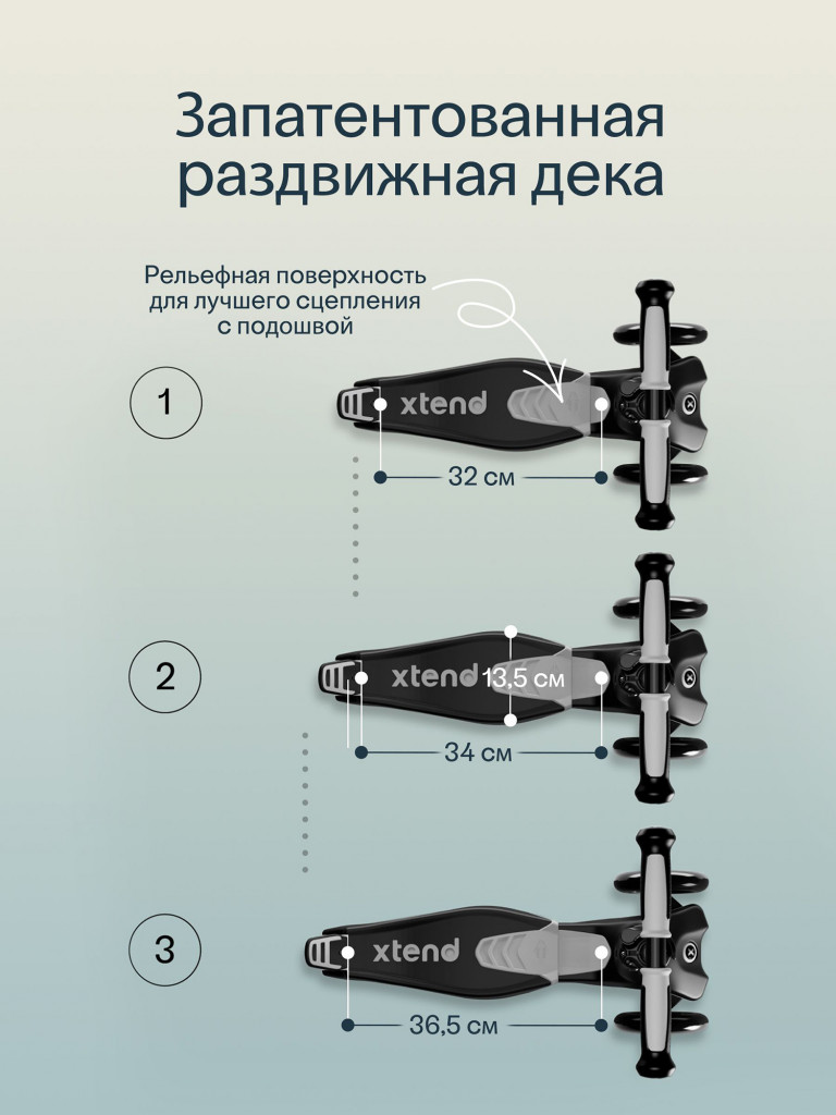 Растущий складной трехколесный самокат-трансформер 3в1 SmarTrike Xtend Ride-on с ручкой и сиденьем, от 12 мес. до 12 лет