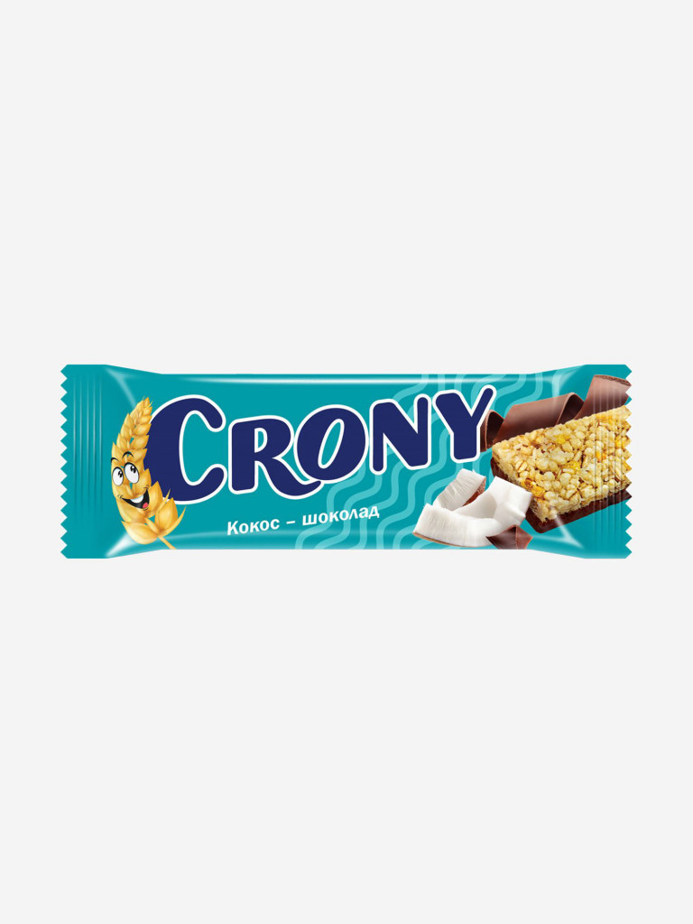 Батончик мюсли CRONY Кокос и шоколад. Упаковка 12шт. по 50г.