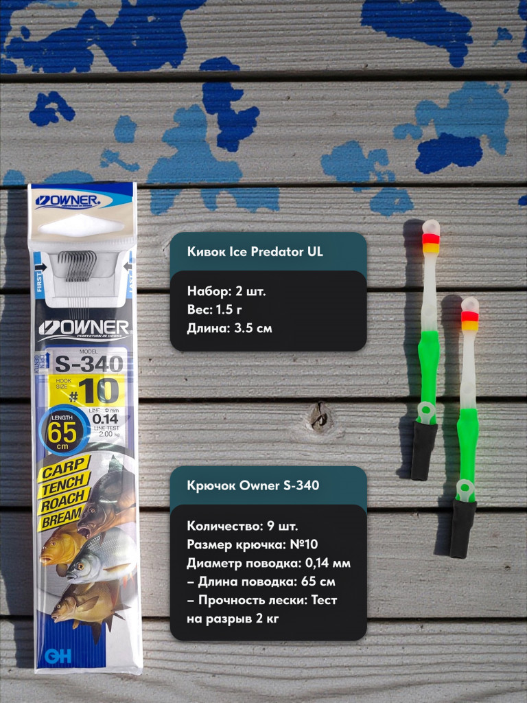 Набор MySled Ледовый старт для зимней рыбалки на мирную рыбу до 1 кг