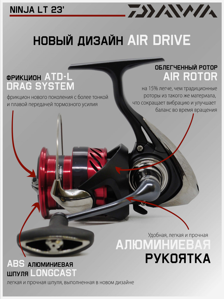 Катушка для спиннинга безынерционная Daiwa 23 Ninja LT 3000-CXH