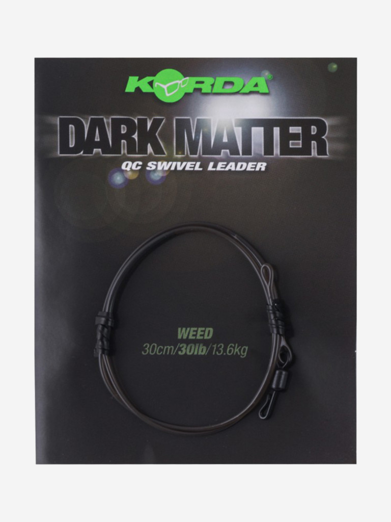 Поводковый материал Dark Matter QC Swivel Weed KORDA 30lb 30см
