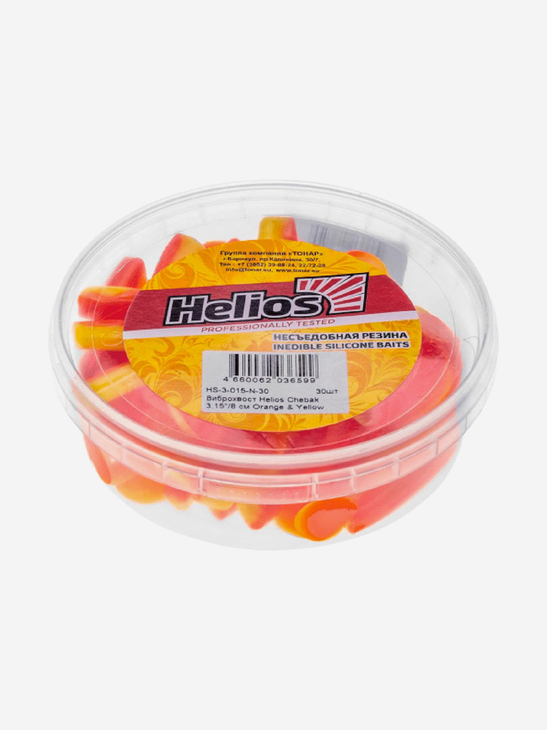 Мягкая приманка Helios Chebak, 3,15'' / 8 см, Orange & Yellow, 30 шт (HS-3-015-N-30)