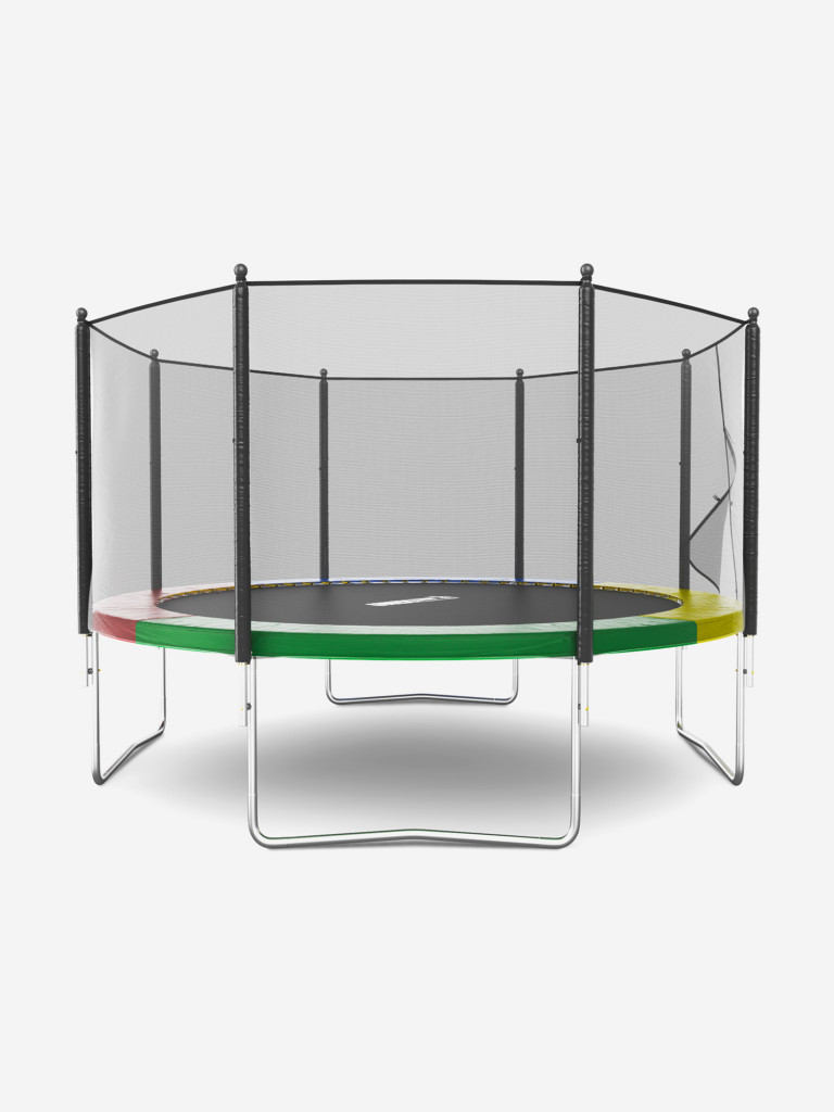 Батут каркасный UNIX Line Simple 12 ft Color с внешней защитной сеткой, общий диаметр 366 см, до 150 кг