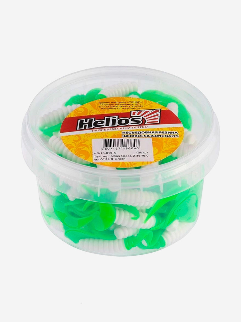 Мягкая приманка Helios Credo, 2,35'' / 6 см, White & Green, 100 шт (HS-10-016-N)