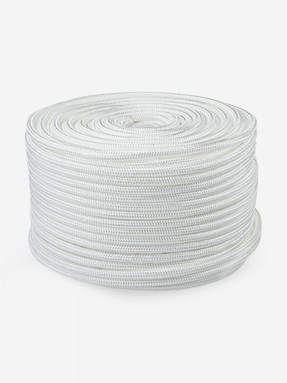 Трос якорный , швартовый , для кранца Skipper плетеный , 8мм*100м , нейлон , белый