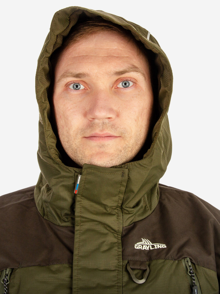 Костюм для рыбалки мужской GRAYLING, Скат, демисезонный, т.хаки