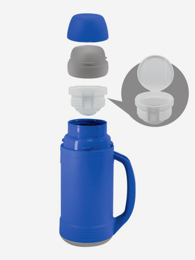 Термос THERMOS 36-1000 BL, стеклянная колба, 1 л