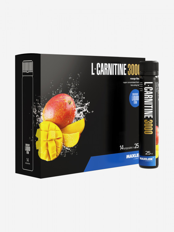Л-карнитин жидкий Maxler, 3000 мг на порцию, 14 туб по 25 мл - Манго