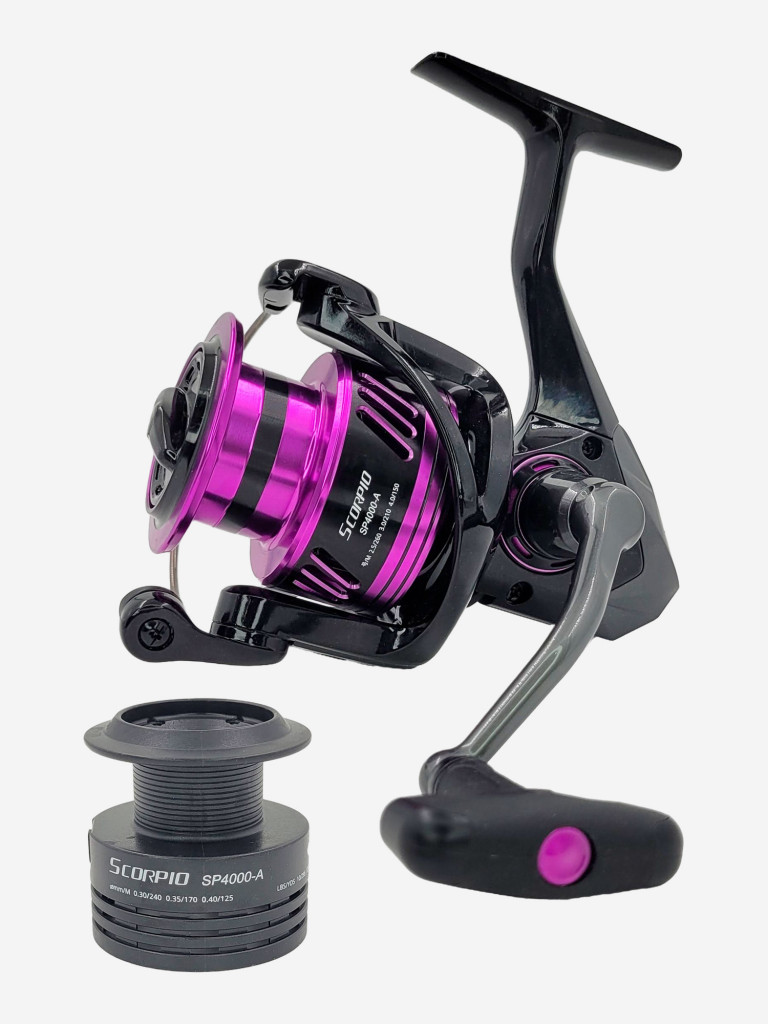 Катушка для спиннинга Okuma SCORPIO 1000S-A, катушка для удочки с передним фрикционом, с дополнительной шпулей