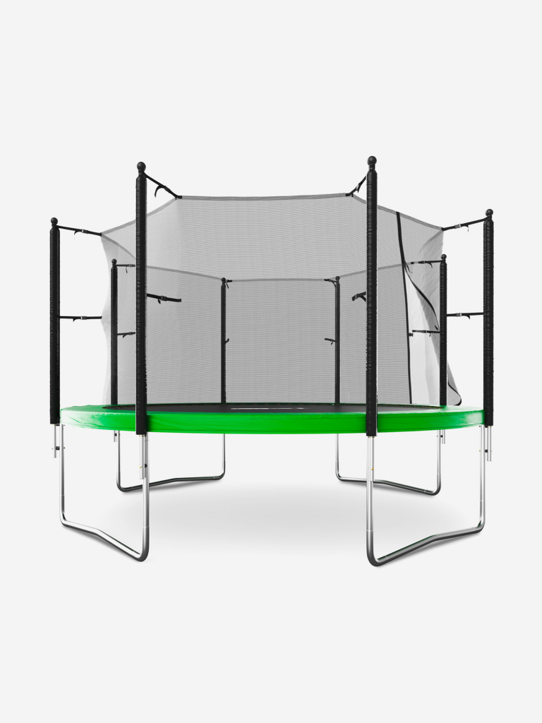 Батут каркасный UNIX Line Simple 12 ft Green с внутренней защитной сеткой, общий диаметр 366 см, до 150 кг