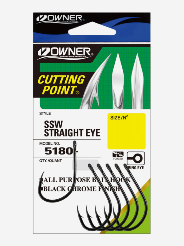 Крючок OWNER OC SSW Straight w/eye BC №1/0 8шт
